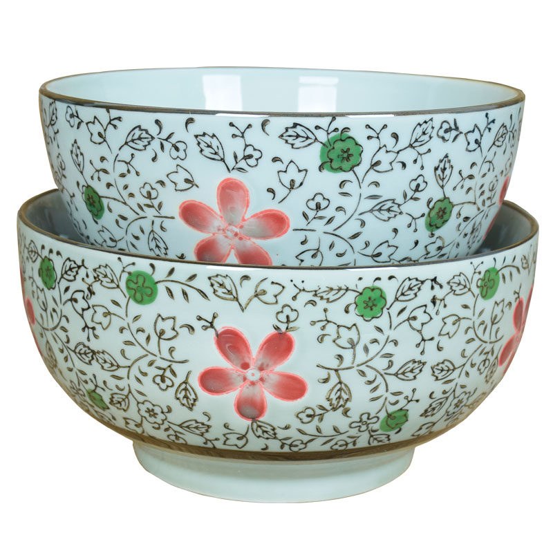 釉下彩陶瓷米饭碗 4只装 12cm